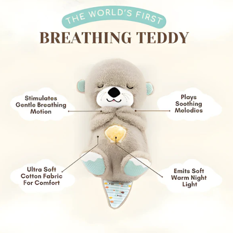 Breathing otter plush toy for anxiety relief and sleep support.