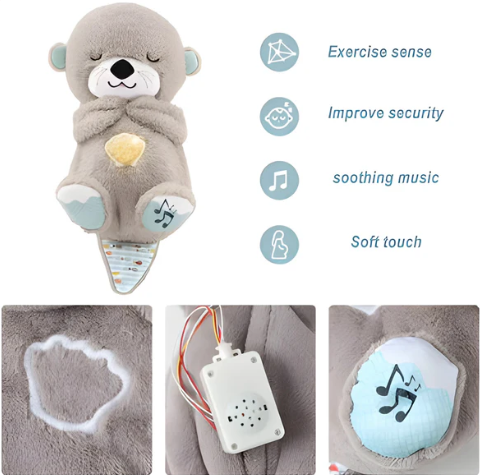 Breathing otter plush toy for anxiety relief and sleep support.
